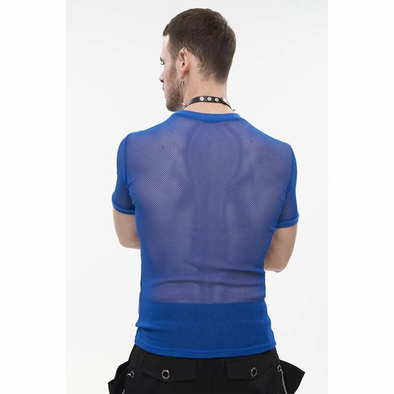 Devil Fashion T-shirt En Filet - Goa Trance Blue – Image 5