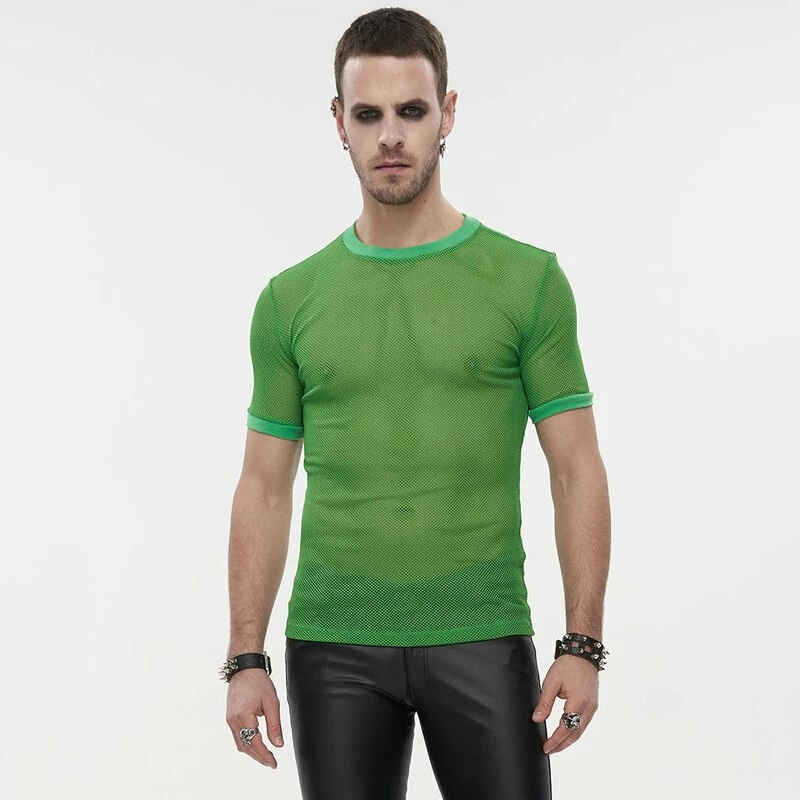 Devil Fashion T-shirt En Filet - Goa Trance Grass Green