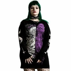 Killstar Unisex Longline T-Shirt - Cursed Split Top